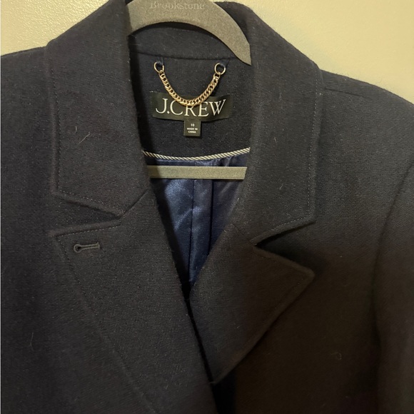 J. Crew Women's Melton Classic Navy Pea Coat - Picture 2 of 7